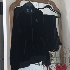 ADIDAS VELVET TRACKSUIT BOTH TOP & PANTS